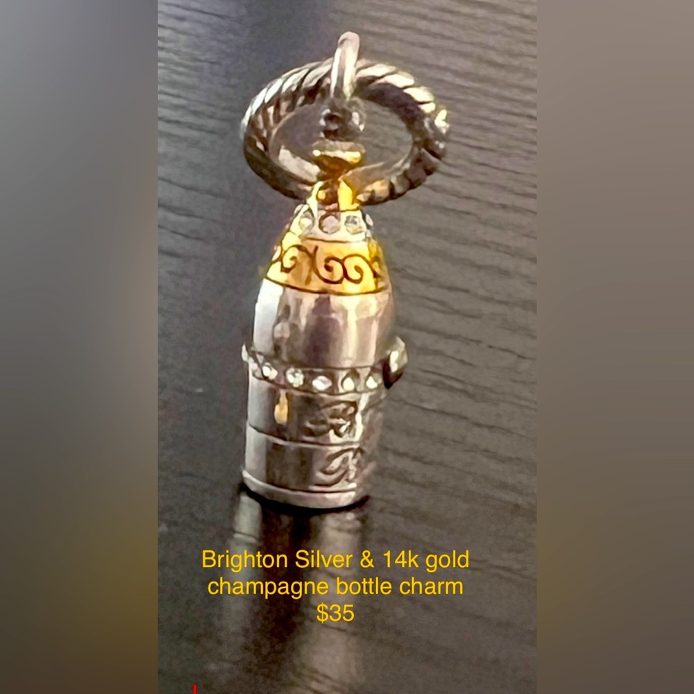 Authentic Brighton 14k Gold and Silver Champagne Charm.